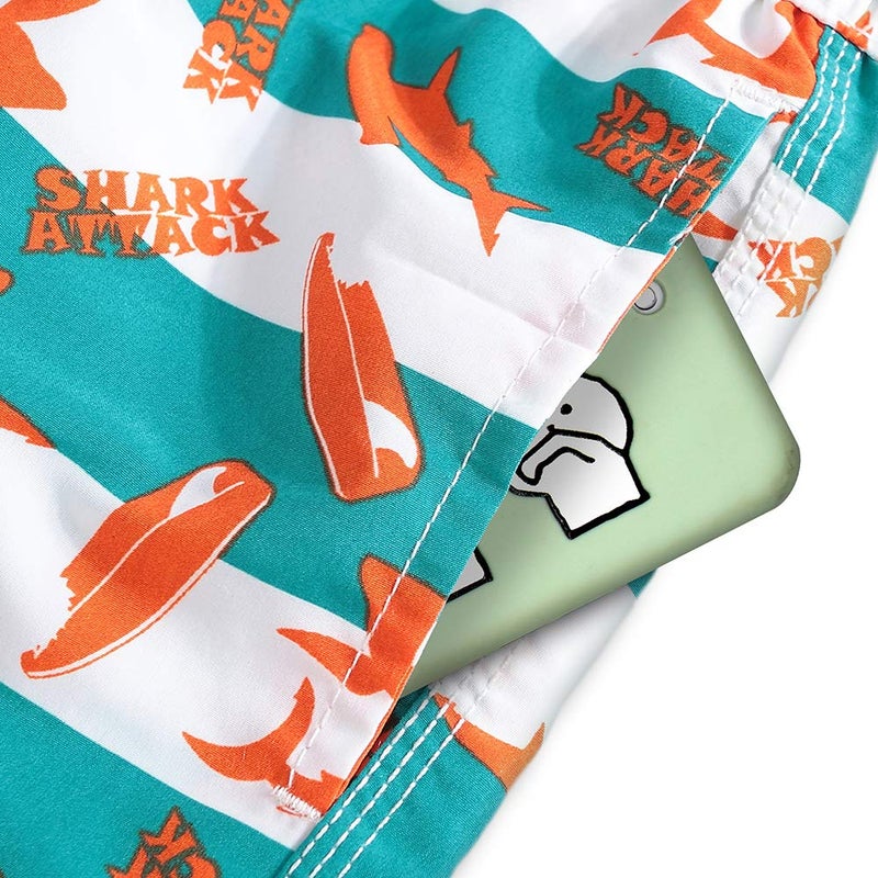techcity Boys Swim Trunks, Quick Dry Beach Swim Shorts Little Boys Bathing Suit Swimsuit Toddler Boy Swimwear with Mesh Lining, 3-14 Years (7-8 Years, Orange) - Image 4